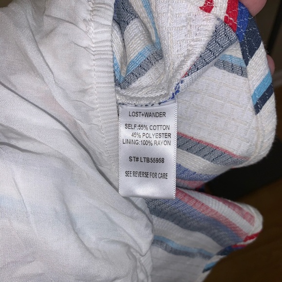 Lost + wander Azul Stripe Off Shoulder Crop Top - Picture 5 of 9